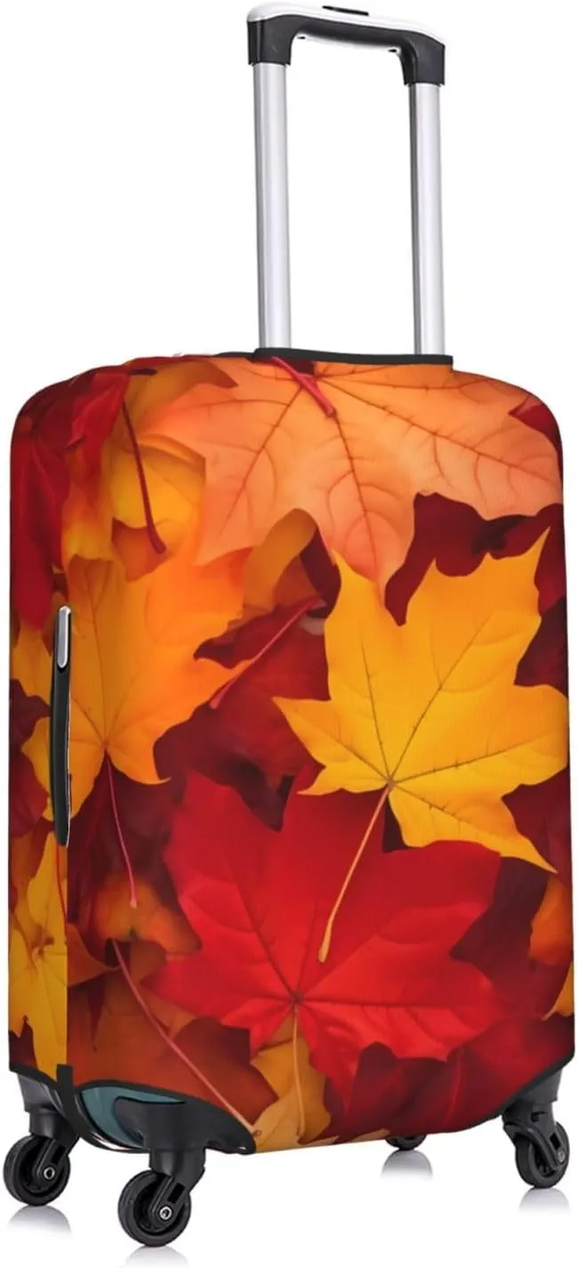 Autumn Leaves Fall Travel Luggage Suitcase Cover, Washable Suitcase Covers Elastic, M - Fits 22-24 inch luggage