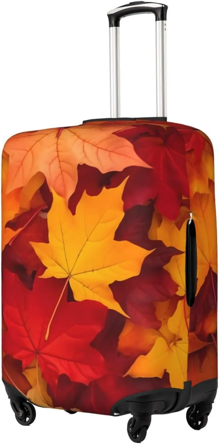 Autumn Leaves Fall Travel Luggage Suitcase Cover, Washable Suitcase Covers Elastic, M - Fits 22-24 inch luggage