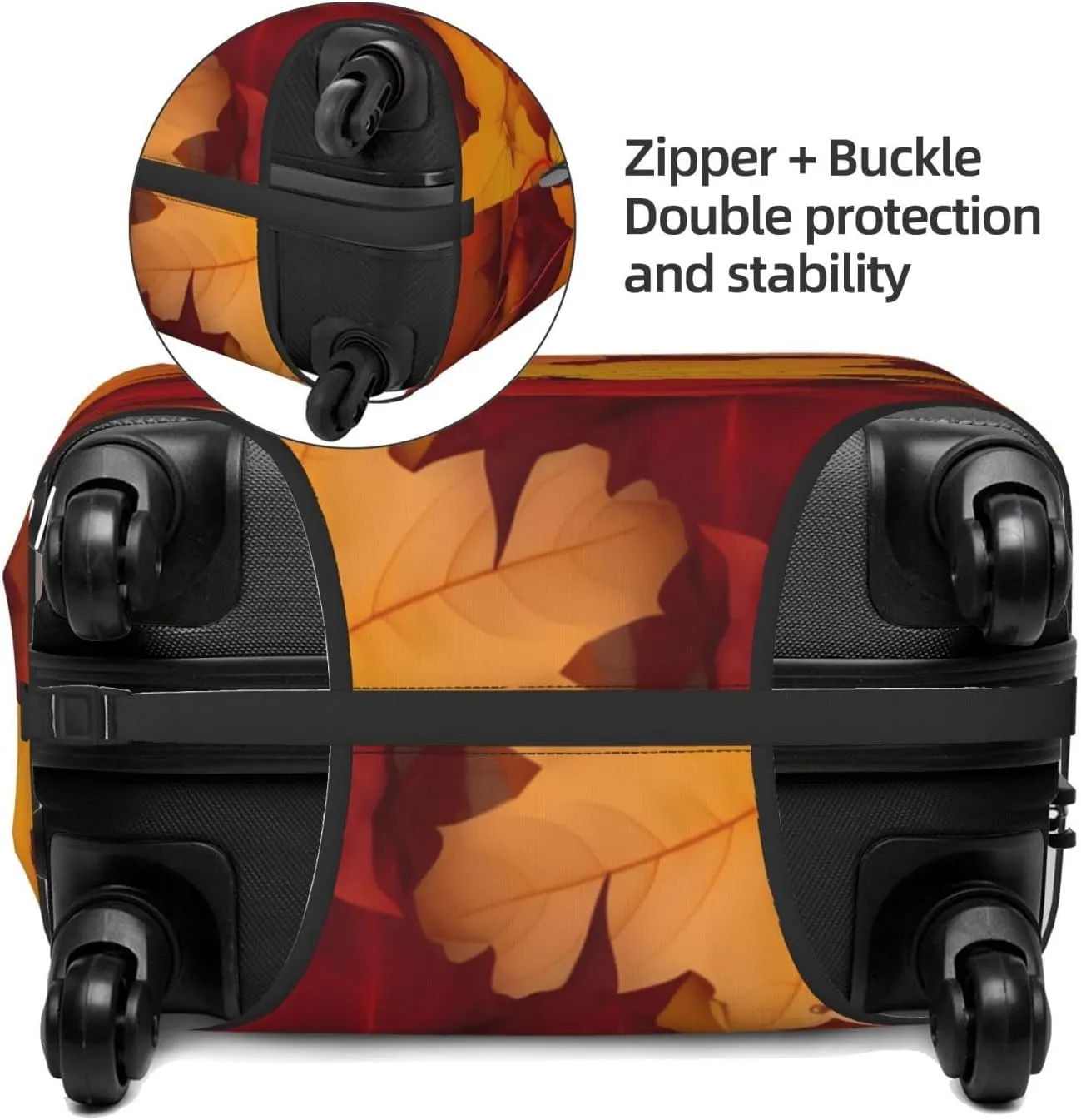Autumn Leaves Fall Travel Luggage Suitcase Cover, Washable Suitcase Covers Elastic, M - Fits 22-24 inch luggage