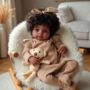 BABESIDE Lifelike Reborn Baby Dolls Black - 20 Inch Baby Realistic-Newborn Baby Doll African American Real Life Baby Dolls with Feeding Kit & Gift Box for Kids