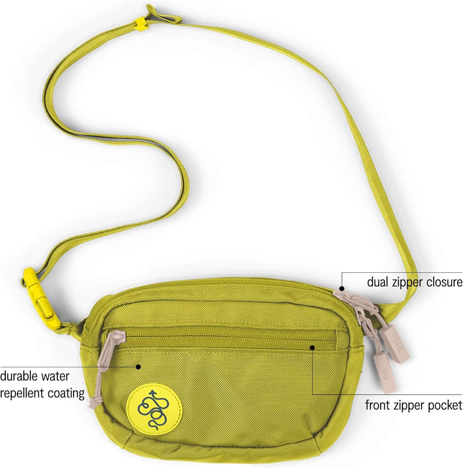 Baboon to the Moon Fanny Pack - Trendy, Compact, Water-Repellent Waist Bag in Multiple Colors and Sizes for Men and Women (Citronelle, Mini (1.5L))