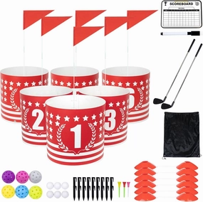 Backyard Golf Game 6 Holes Set,Portable Outdoor Game for Pratice,Golf Chipping Game for Lawn,Yard,Camping,Park,Beach
