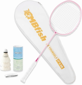 Badminton Racket Set with 1 Carbon Fiber Racquet, 3 Shuttlecocks, 2 Replacement Grip Tapes and 1 Badminton Bag - Perfect for Outdoor Games and Gym 5U