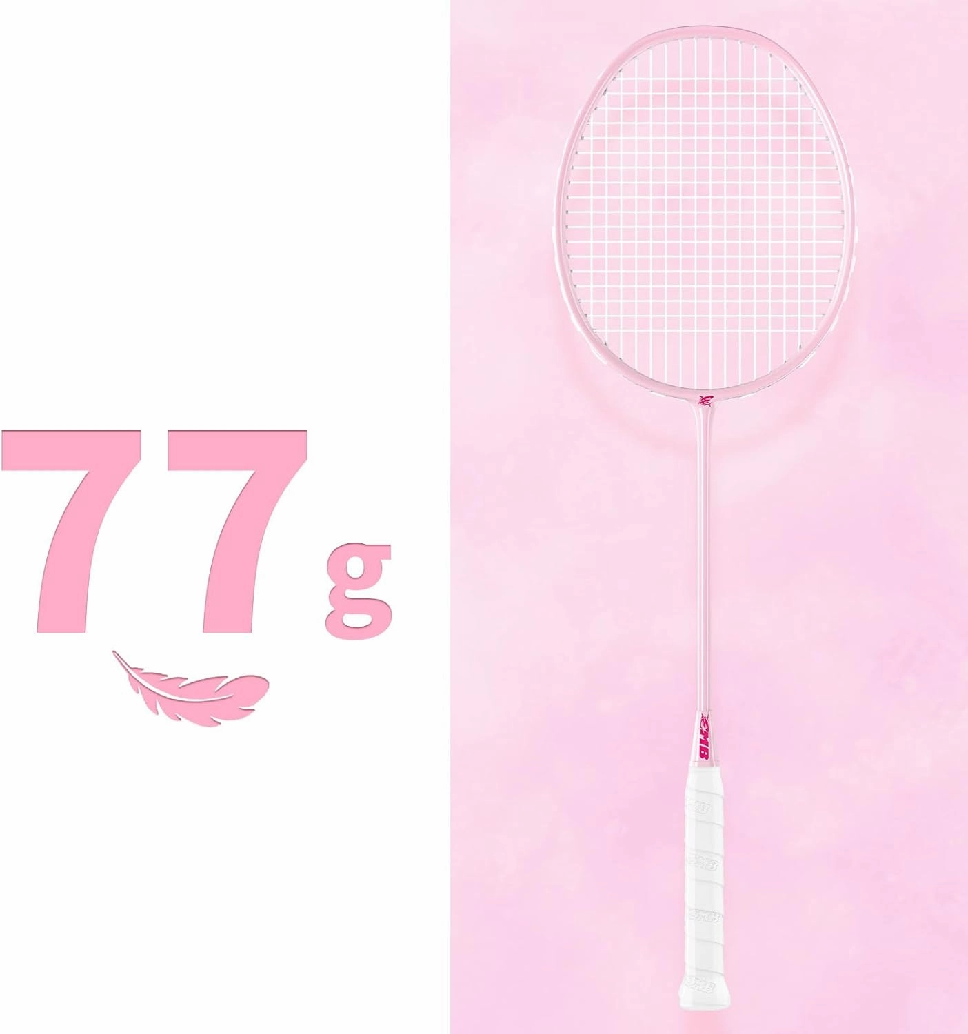 Badminton Racket Set with 1 Carbon Fiber Racquet, 3 Shuttlecocks, 2 Replacement Grip Tapes and 1 Badminton Bag - Perfect for Outdoor Games and Gym 5U