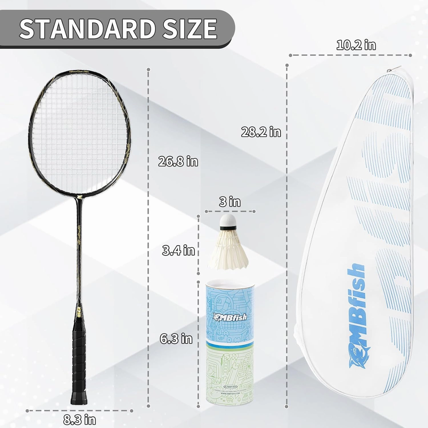 Badminton Racket Set with 2 Carbon Fiber Rackets, 3 Shuttlecocks, 2 Replacement Racket Grip Tapes and 1 Badminton Bag - Perfect for Beginners & Outdoor Games 4U