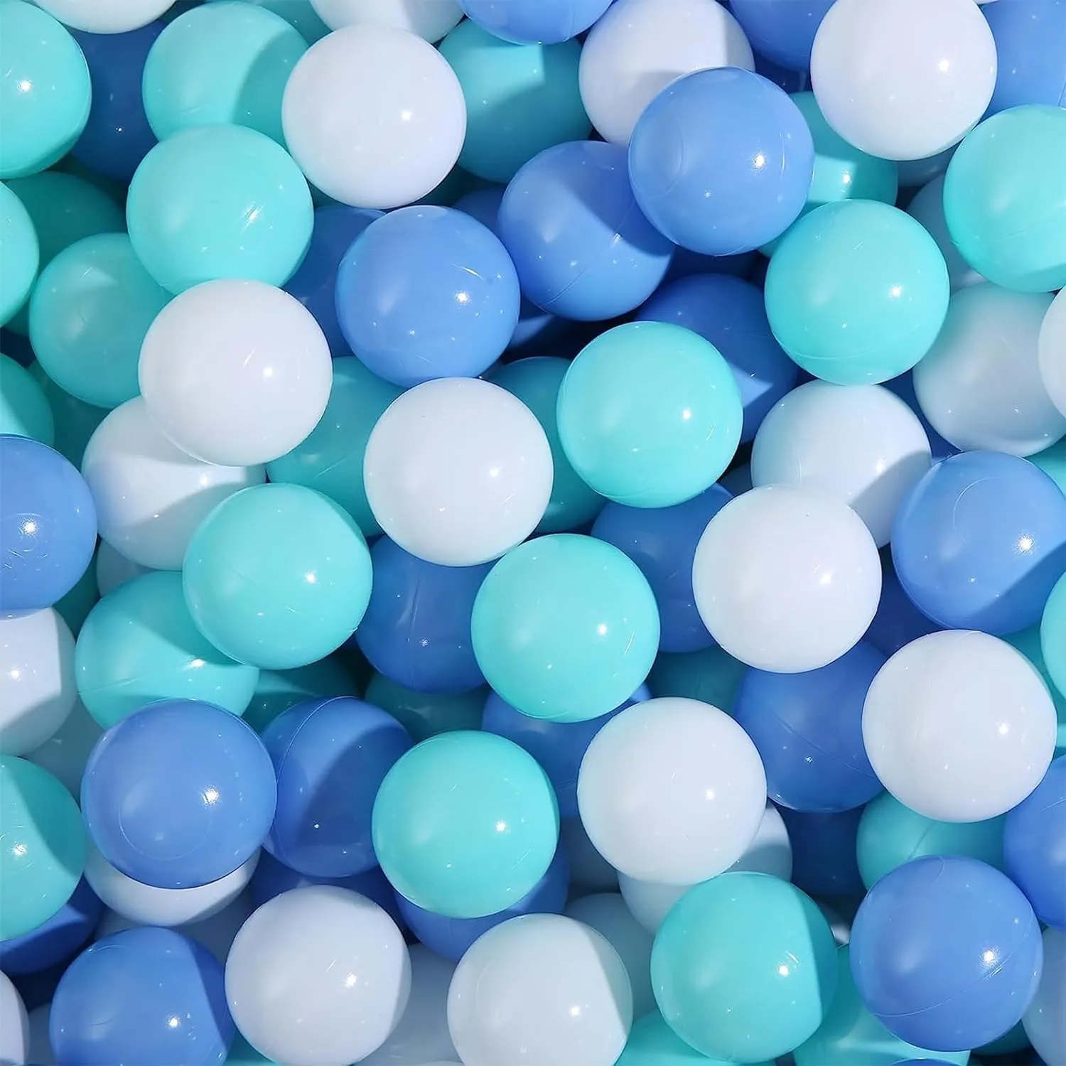Ball Pit Balls 1000 Balls, Ball Pit Balls for Kids, BPA&Phthalate Free Non-Toxic Crush Proof Play Balls Soft Plastic Balls 2.2 inch, Birthday Toddler Balls Toy (1000 pcs), White&Blue&Green