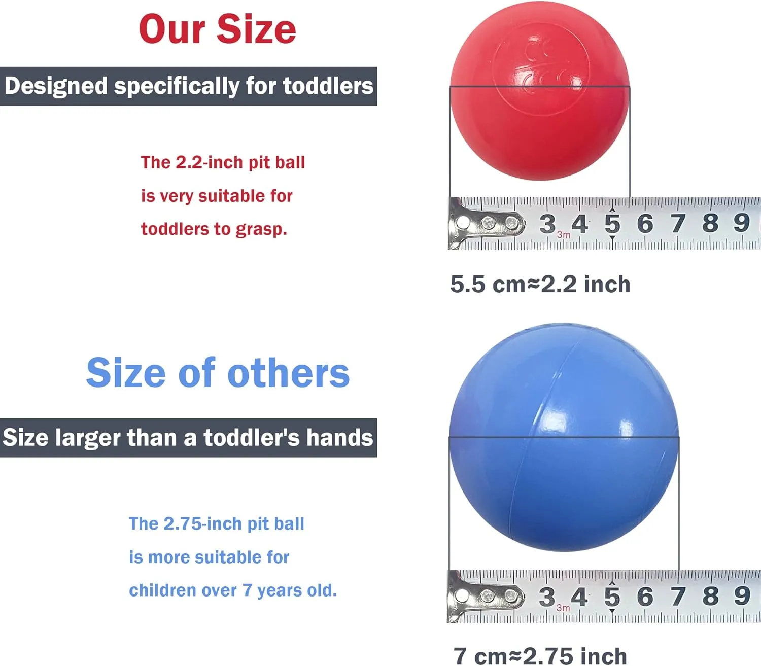 Ball Pit Balls 1000 Balls, Ball Pit Balls for Kids, BPA&Phthalate Free Non-Toxic Crush Proof Play Balls Soft Plastic Balls 2.2 inch, Birthday Toddler Balls Toy (1000 pcs), White&Blue&Green