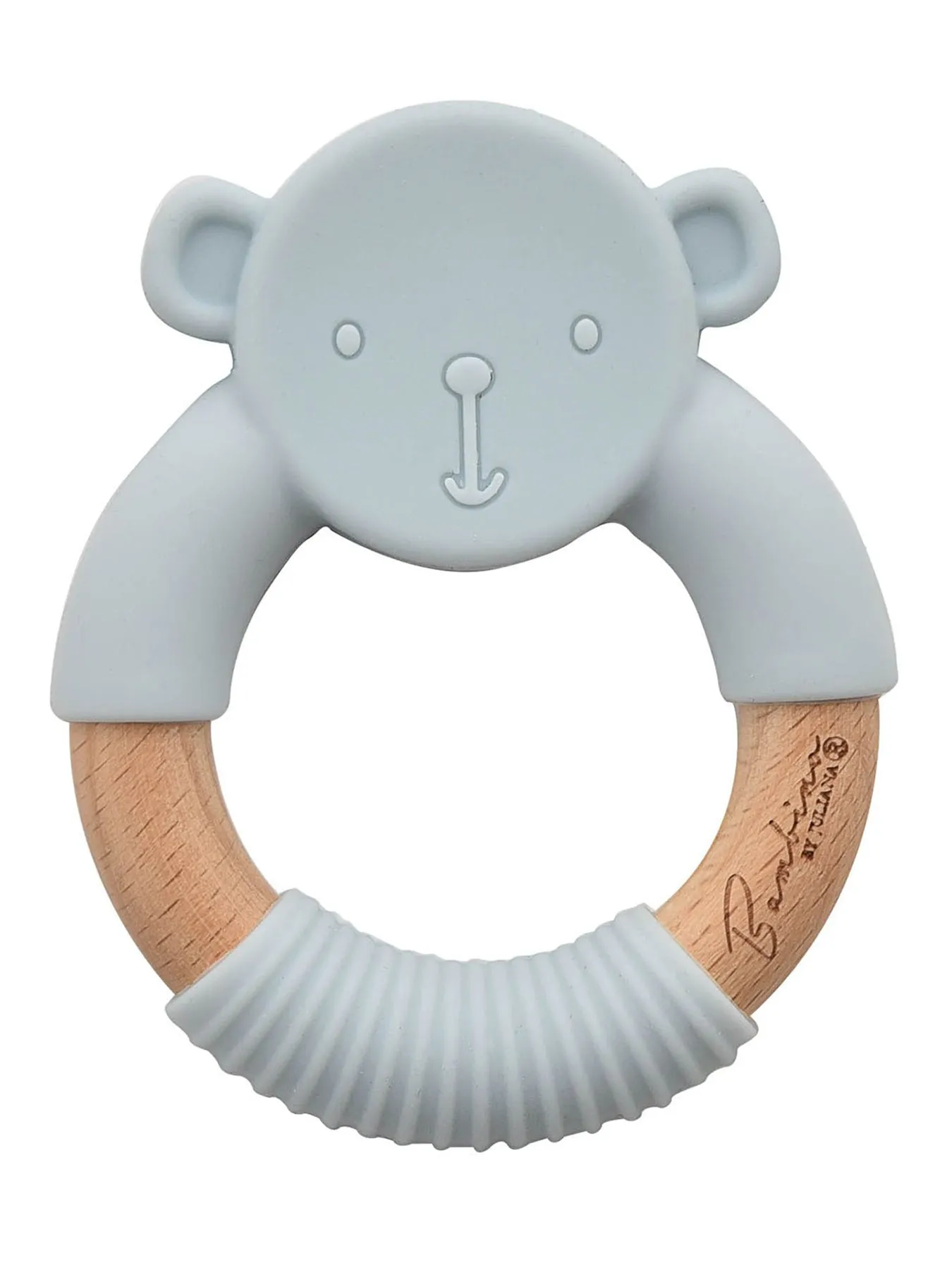 Bambino Silicon and Wood Bear Teether - 3 Colours