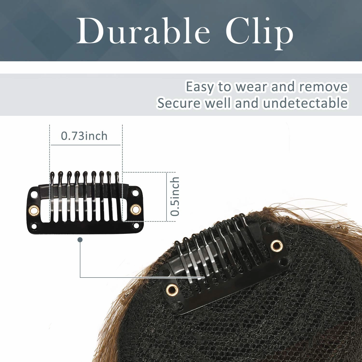 BARSDAR Human Hair Clip in Bangs - 100% Real Human Hair Clip in Bangs for Women - Brown Thick Bangs Extensions Fringe with Temples Real Hair Bangs Hairpieces - Darker Brown