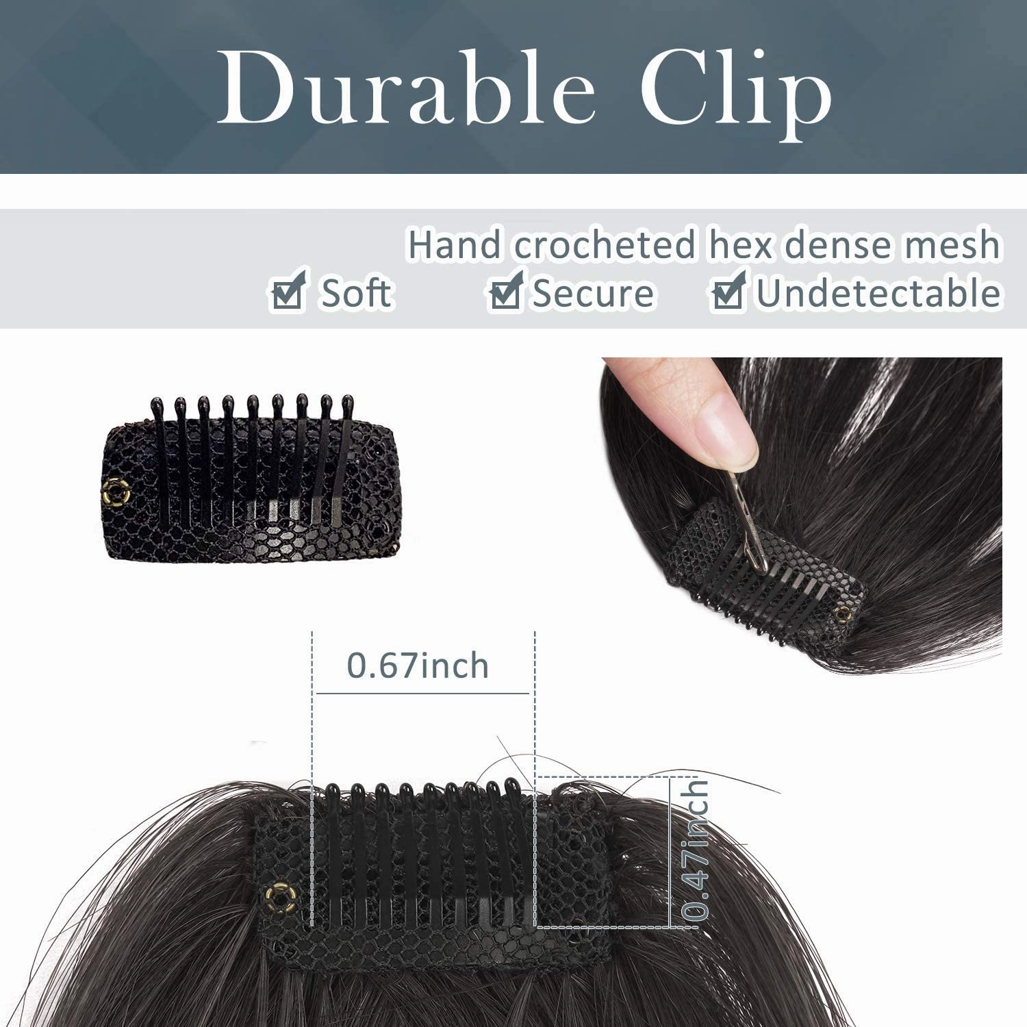 BARSDAR Real Human Hair Clip in Bangs - 100% Human Hair Clip in Bangs for Women - Auburn Wispy Bangs Extensions Fringe with Temples Dyeable Real Hair Bangs Hairpieces - Auburn