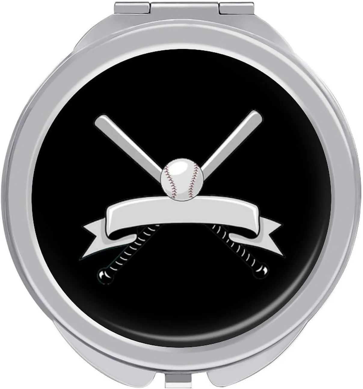 Baseball Logo Travel Makeup Mirror 2-Sided 1x 2X Magnification Portable Mini Mirror for Handbag Purse Pocket