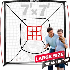 Baseball Net - Pitching & Hitting Net (9 Strike Zone, Portable & Quick-Fold) - Gifts for Kids & Teens | Training Aids