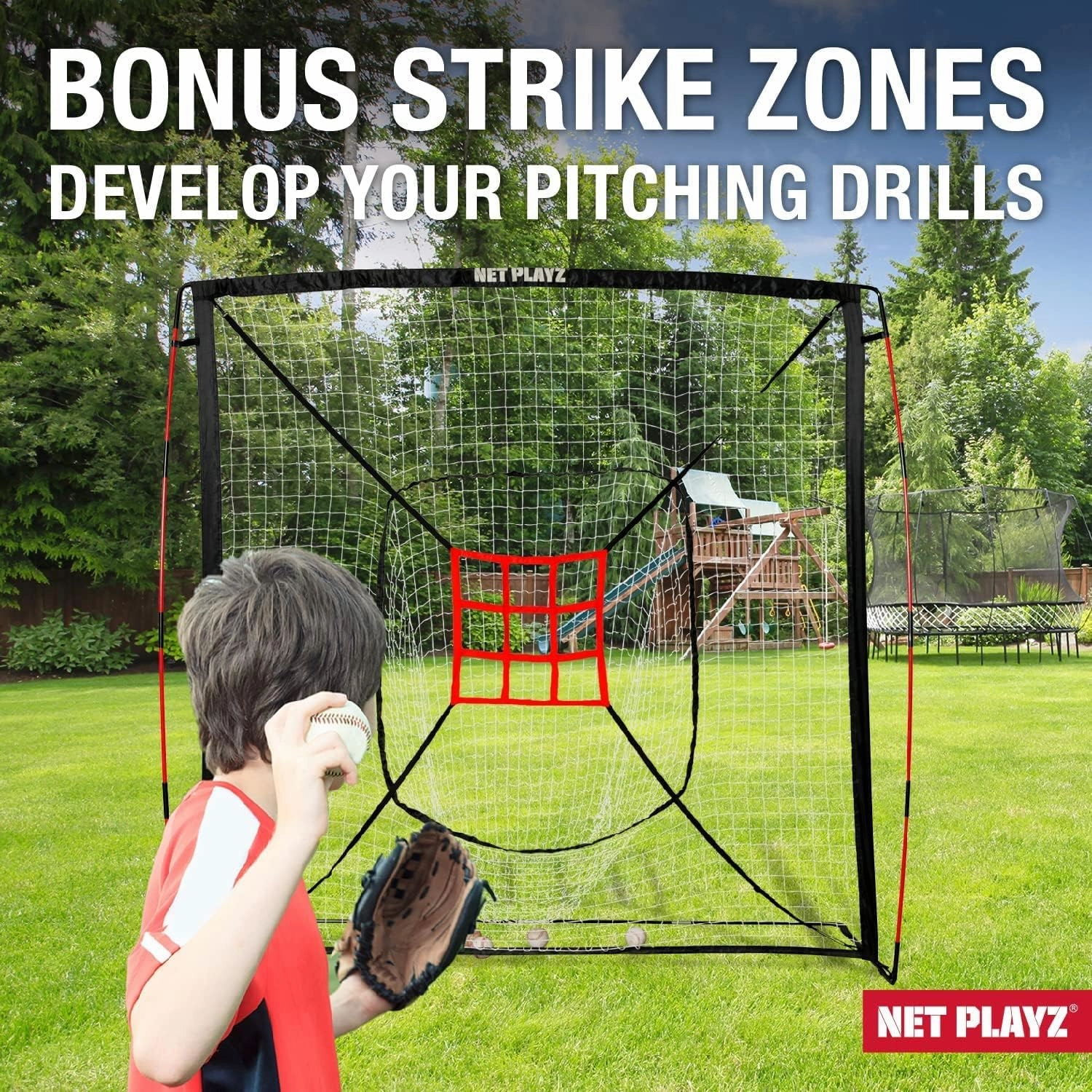 Baseball Net - Pitching & Hitting Net (9 Strike Zone, Portable & Quick-Fold) - Gifts for Kids & Teens | Training Aids