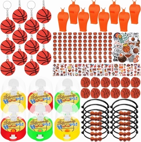 Basketball Party Favors for Kids, 134Pcs Basketball Gifts Party Supplies Mini Basketball Shooting Game Toys Keychains for kids Boy Birthday Party Supplies Classroom Rewards