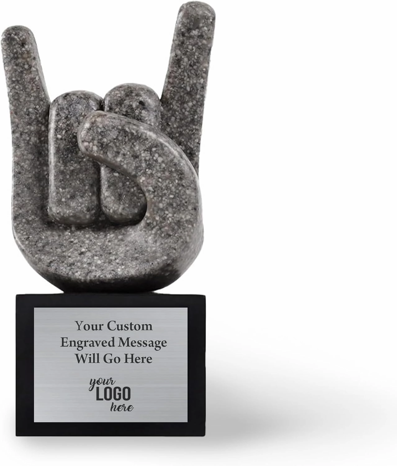 Baudville Custom Engraved Stone Mini Trophy Award - Mini Stone Resin Trophy