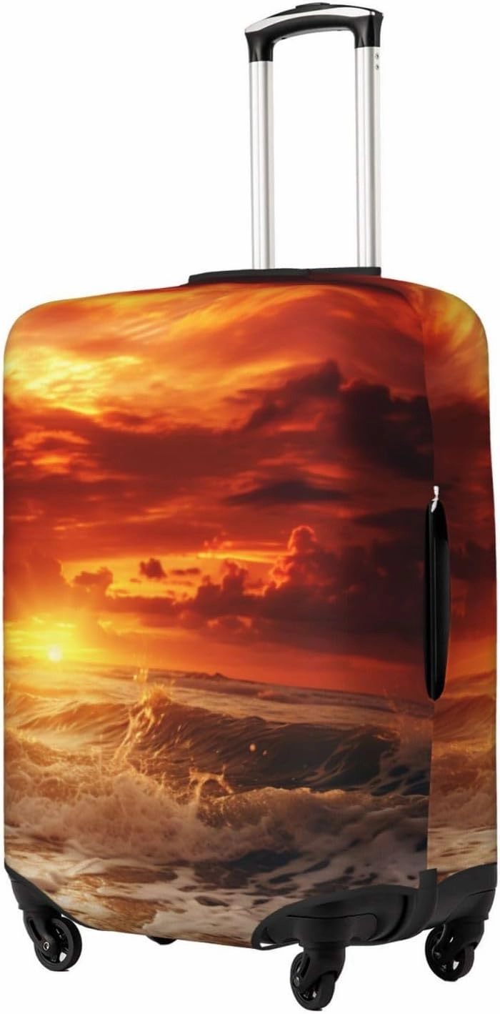 Beach Sunset Travel Luggage Suitcase COVER, Washable Suitcase COVERS Elastic, S - Fits 18-21 inch luggage (No Suitcase)