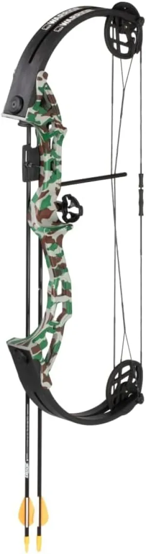 Bear Archery Warrior Bow Set for Youth, Recommended Ages 11-14, Right Handed, Up to 29 lb. Draw Weight, Up to 25-inch Draw Length