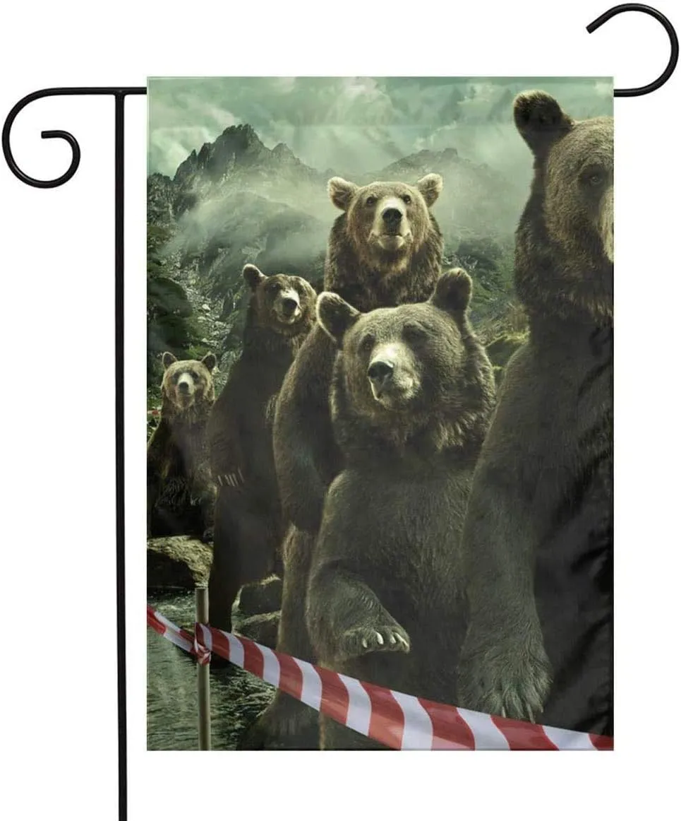 Bear Mountain Sightseeing Area Festival Painting Art Garden Flag 12"x 18" for Patio Lawn Outdoor Home Decoration