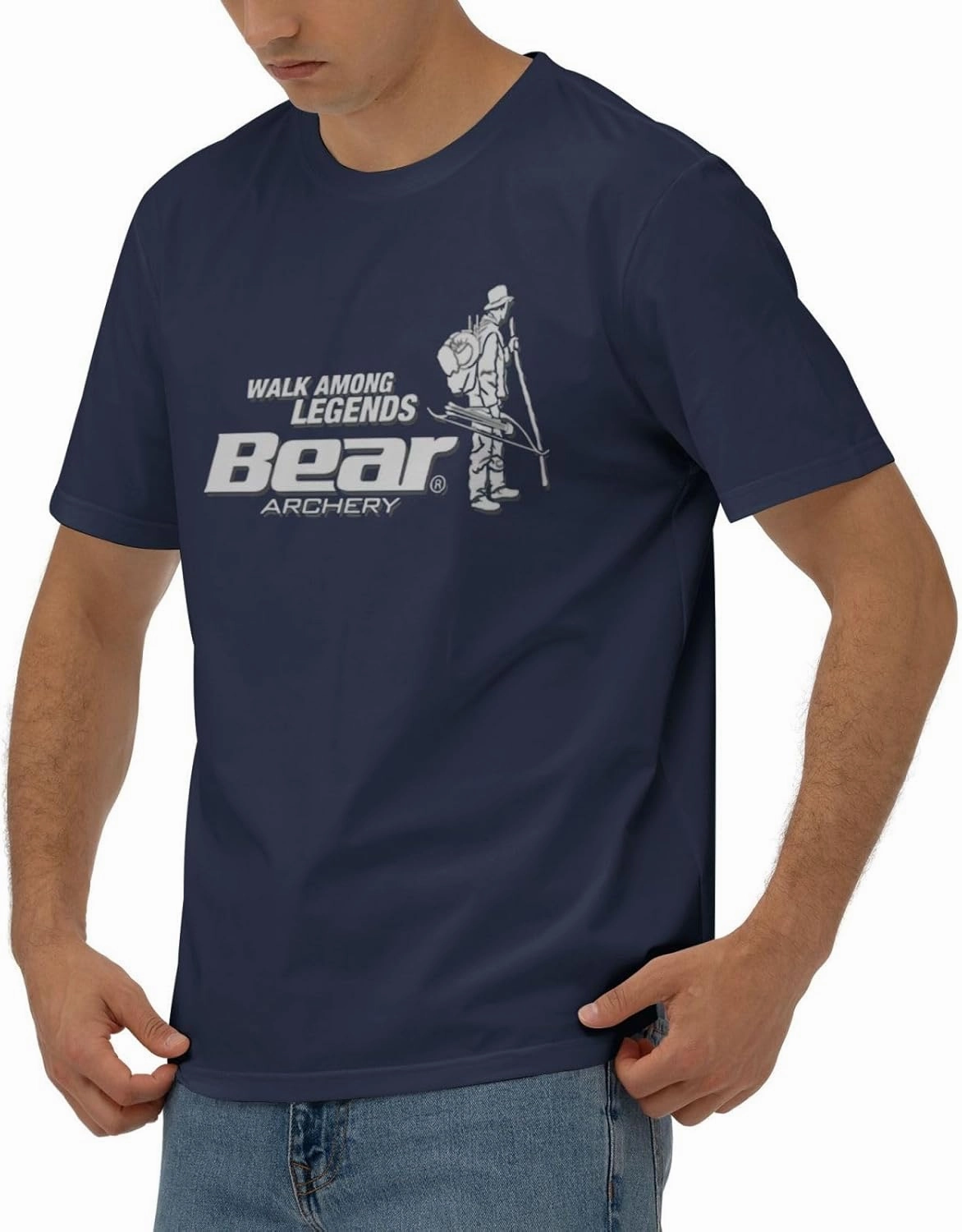 Bear Archery T-Shirt Men's Classic Basic Homecoming Basic Spring Short Sleeve Tops-