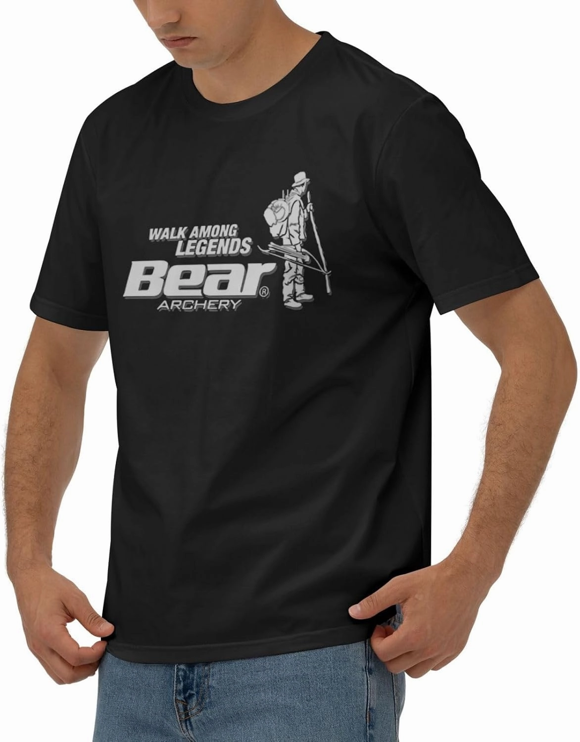 Bear Archery T-Shirt Men's Classic Basic Homecoming Basic Spring Short Sleeve Tops-