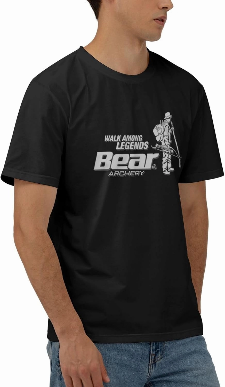 Bear Archery T-Shirt Men's Classic Basic Homecoming Basic Spring Short Sleeve Tops-