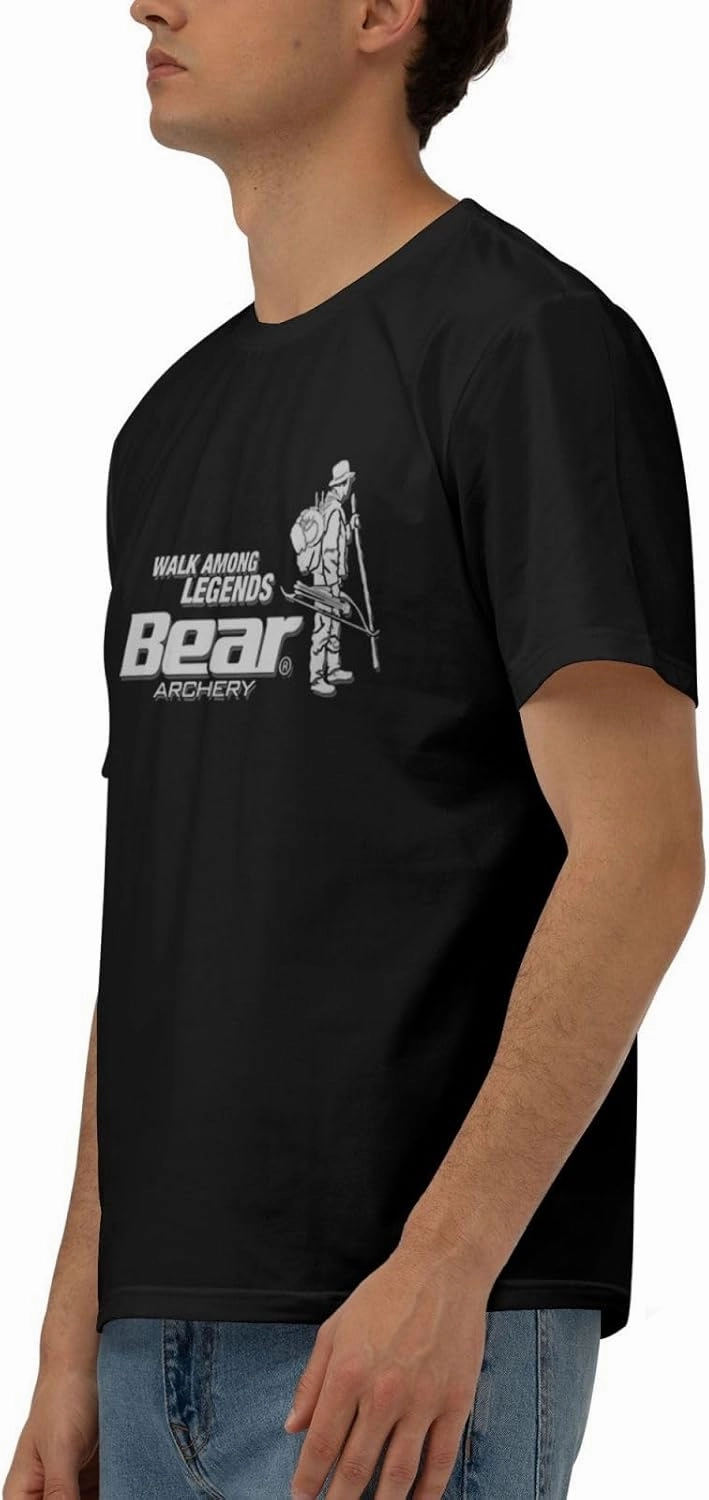 Bear Archery T-Shirt Men's Classic Basic Homecoming Basic Spring Short Sleeve Tops-