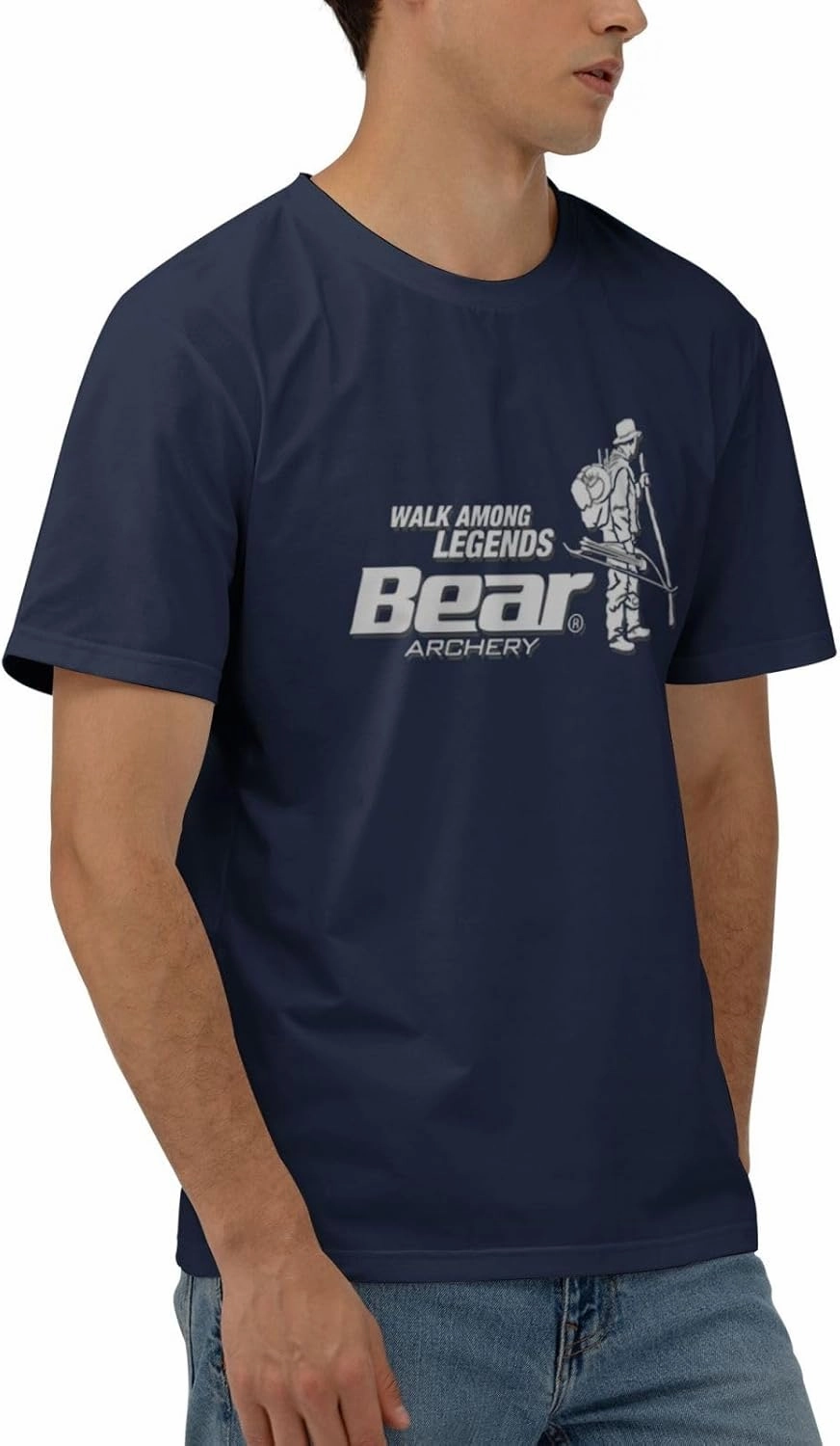 Bear Archery T-Shirt Men's Classic Basic Homecoming Basic Spring Short Sleeve Tops-