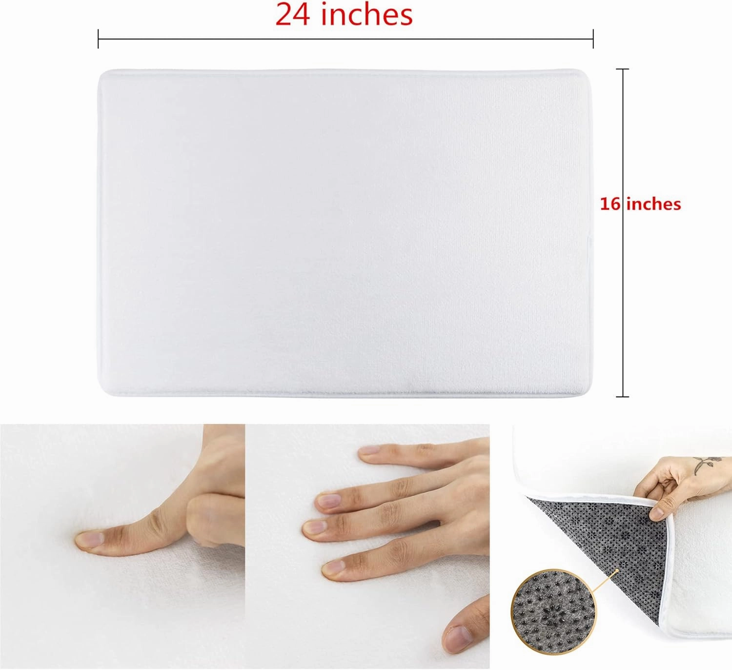 Bear Paw Print Bath Mats Non-Slip Absorbent Microfiber Soft Plush Doormat Decor Bathroom Rugs for Kitchen Bedroom Floor Mat 24" X 16"