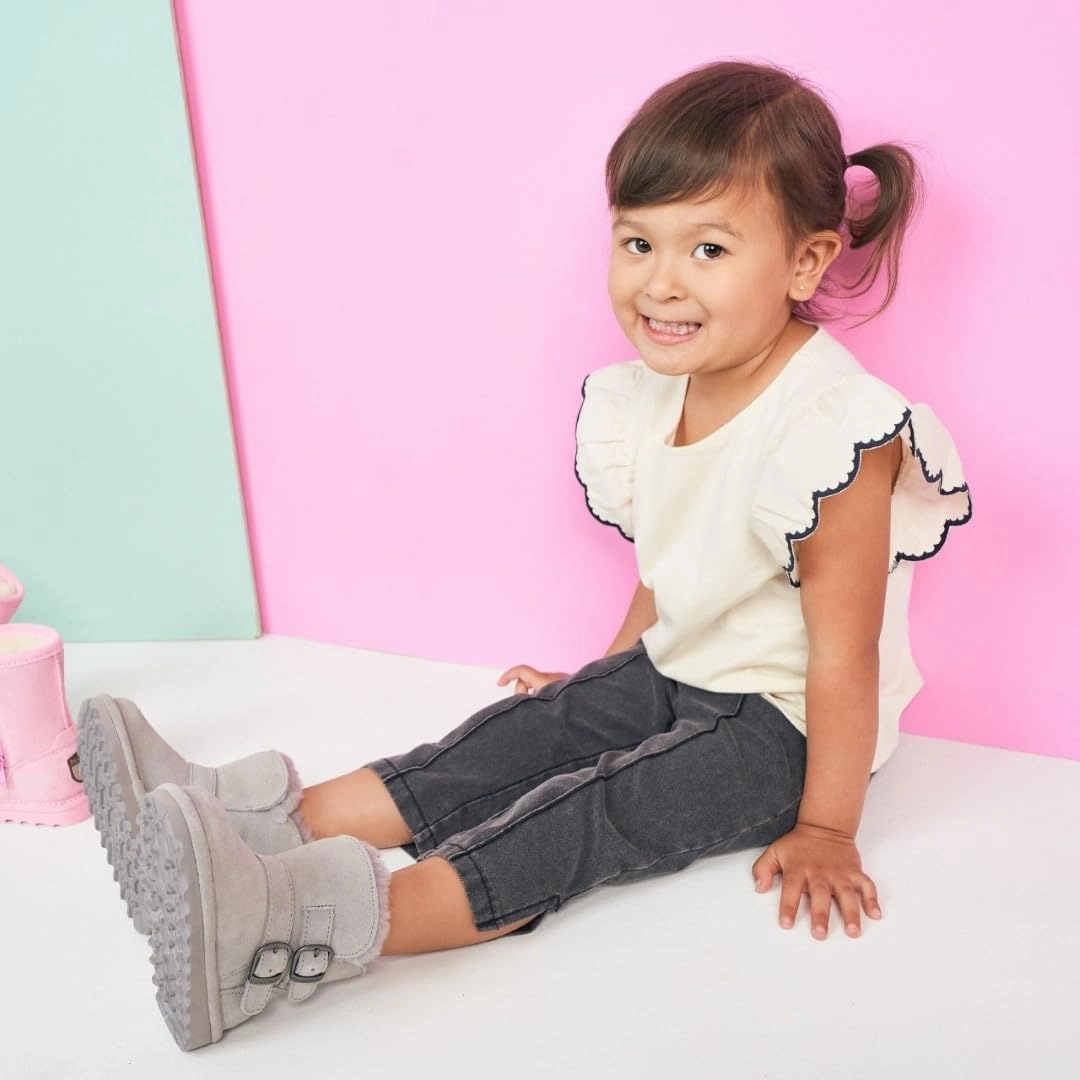 BEARPAW Katya Toddler's Classic Suede Slip On Winter Boot