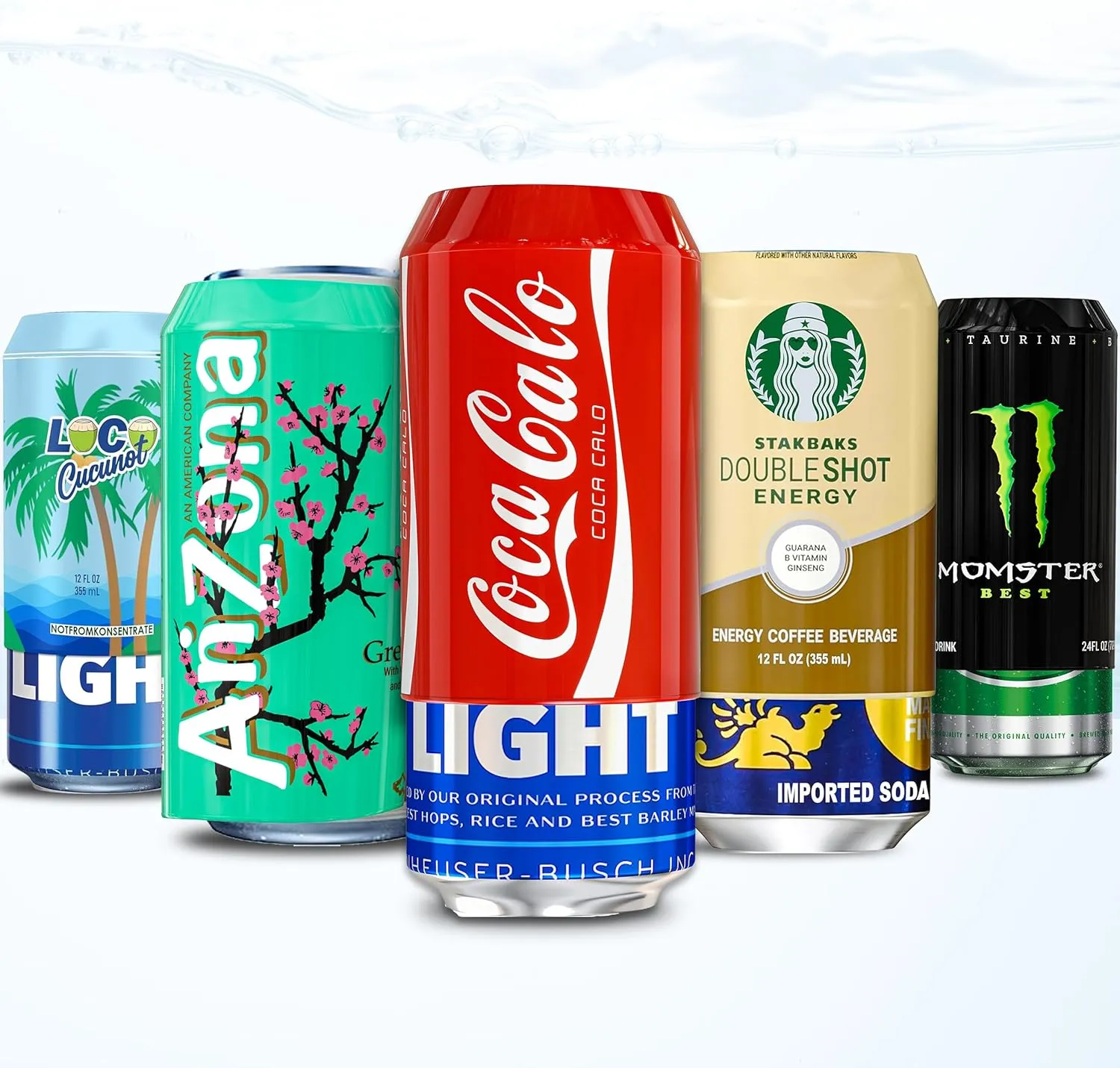 BeerSkin Skywin Silicone Can Cover - 5 Pack Mix Sleeve, Hides Drink by Disguising It as a Soda Can (Multi-Color)