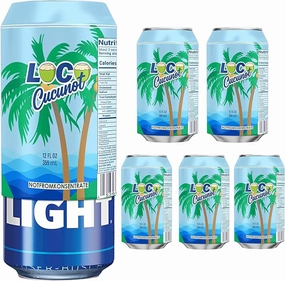 BeerSkin Skywin Silicone Can Sleeve, 6 Pack 12 oz (355 ml) Soda Can Sleeve, Disguises Can as Natural Coconut Water (Light Blue)