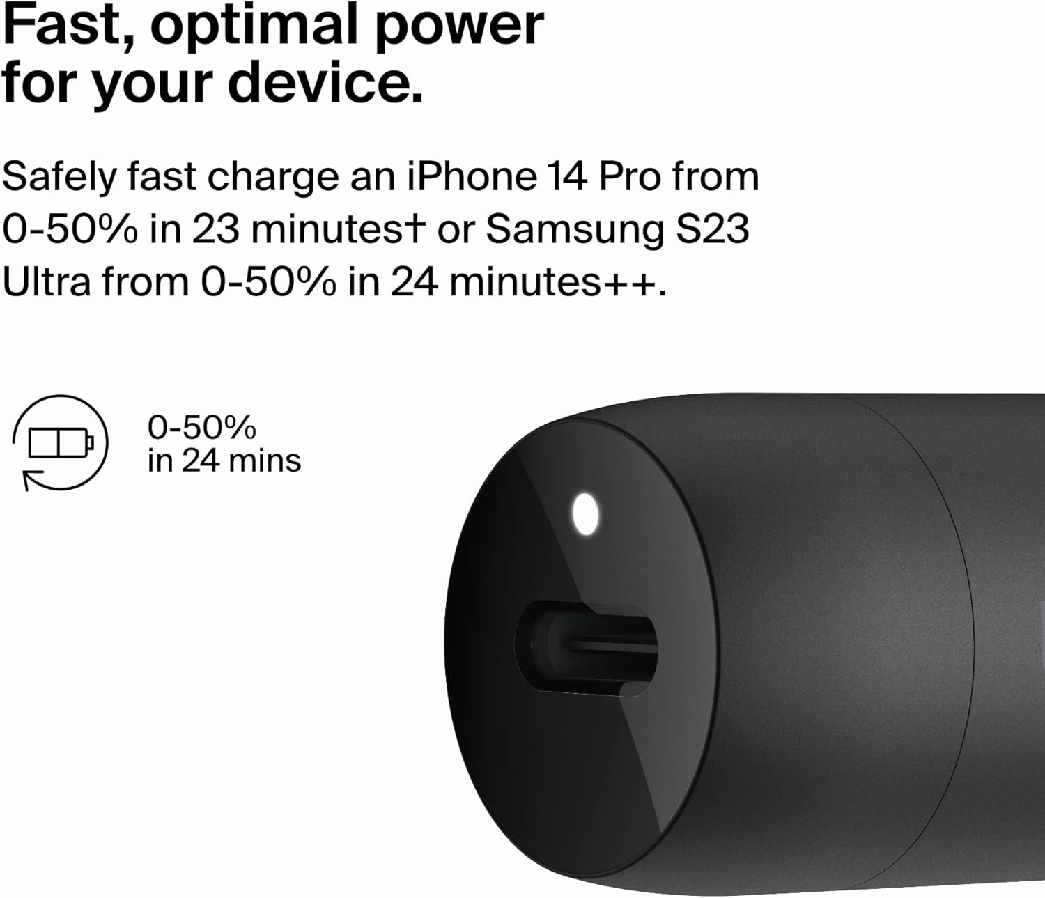 Belkin Boost↑Charge™ 30W Fast Car Charger, USB-C Power Delivery Port, 4-Port USB Power Extender, Universal Compatibility for iPhone 16, Galaxy S25, Note Series, Nintendo Switch 2 and More - Black