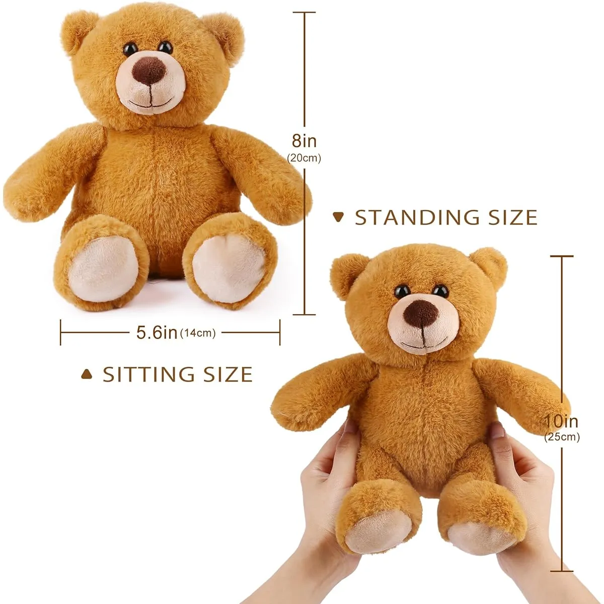 BenBen Teddy Bear Stuffed Toys Set of 6 Teddy Bears Bulk 10 Inch Stuffed Bear for Kids Baby Shower Decorations Boys Girls Gifts for Girlfriend Valentine's Day