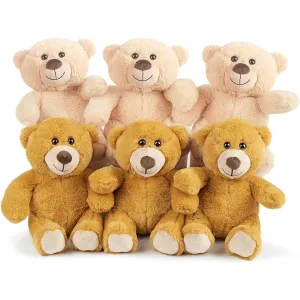 BenBen Teddy Bear Stuffed Toys Set of 6 Teddy Bears Bulk 10 Inch Stuffed Bear for Kids Baby Shower Decorations Boys Girls Gifts for Girlfriend Valentine's Day