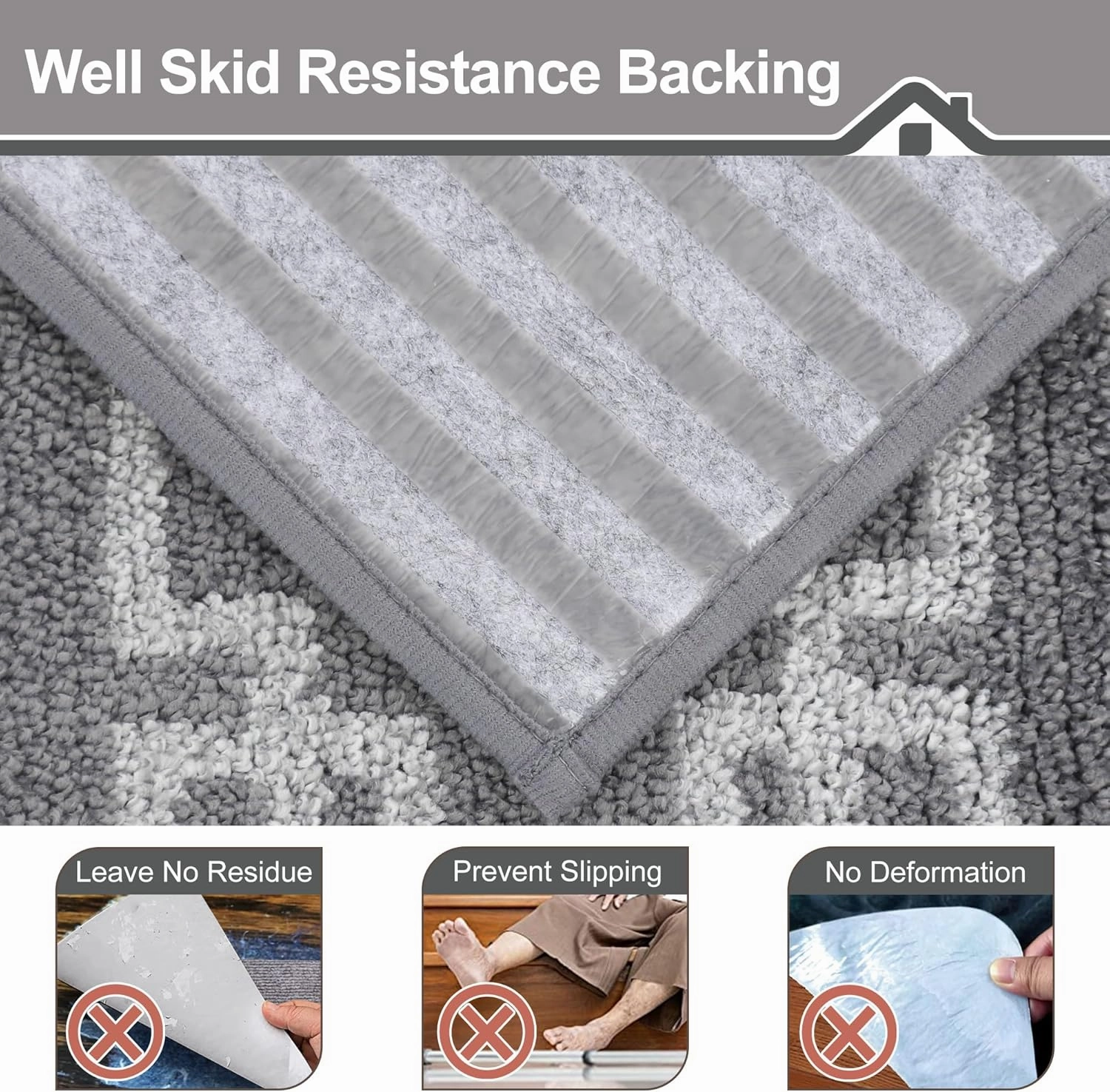 BEQHAUSE Stair Treads for Wooden Steps Non Slip Washable Carpet Stair Treads with Reusable Residue Free Backing Soft Polyester Stair Runners Indoor for Kids Elders and Dogs 9”x28”,4pcs,Grey