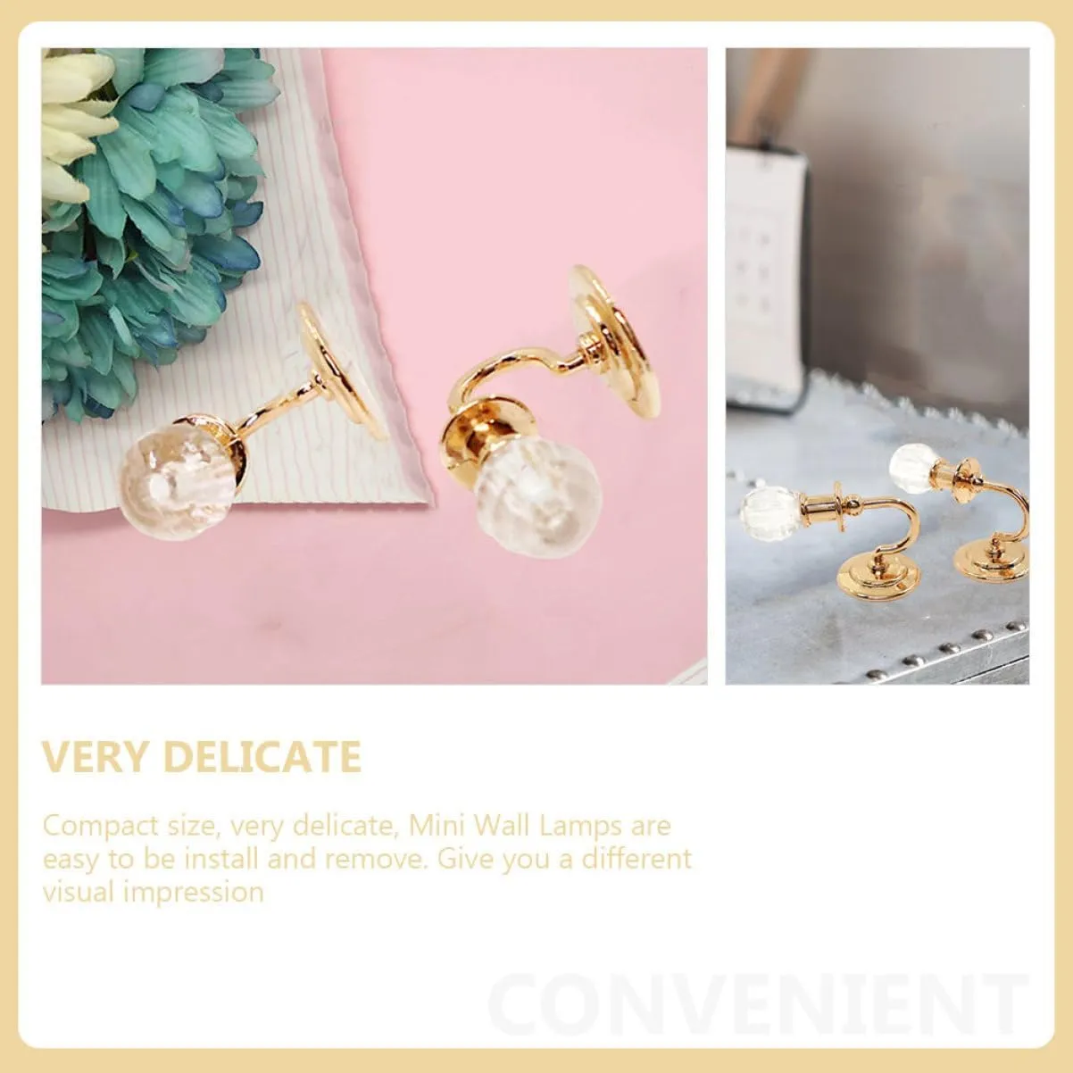 BESPORTBLE 1 Pair Dollhouse Lighting Ornament for Miniature Home Decor Compact Design for Warm Atmosphere Miniature Models