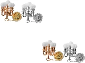 BESPORTBLE 2sets Miniature Living Room Decor Miniature Ceiling Lamp Doll House Chandelier 2pcs*2