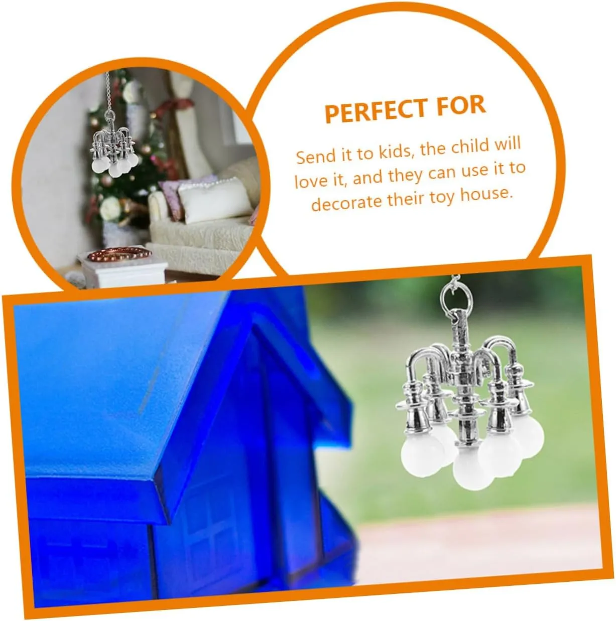 BESPORTBLE 2sets Miniature Living Room Decor Miniature Ceiling Lamp Doll House Chandelier 2pcs*2