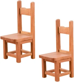 BESPORTBLE 3sets Miniature Dollhouse Miniature Wood Chair Realistic Design for Mini House Layouts Decorative 2pcs*3