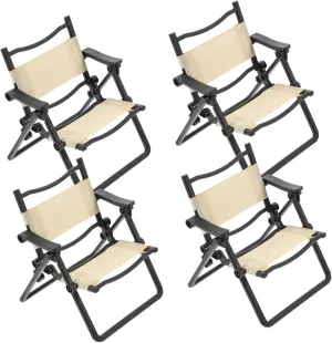 BESPORTBLE 4Pcs Miniature Beach Chair Foldable Dollhouse Furniture Prop Compact Design for Dollhouse Decor Imaginative Play Lightweight Safe Materials