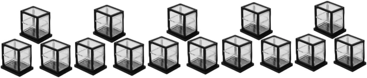 BESPORTBLE 4sets 3pcs Miniature Bakery Display Cabinet Double Layer Transparent Doll House Cupboard for Cake and Dessert Decoration Cute and Compact Dollhouse Bakery Model Showcase 3pcs*4