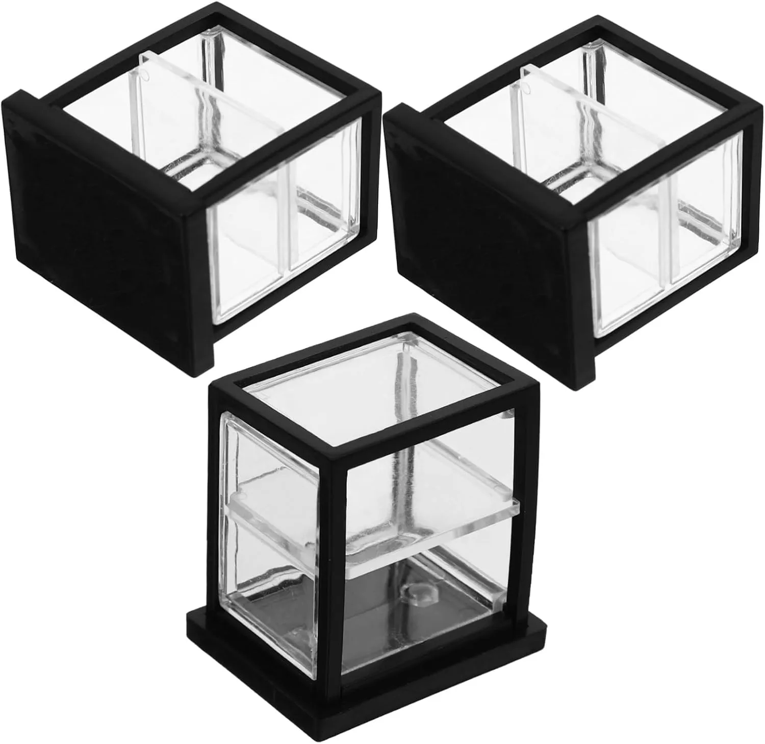 BESPORTBLE 4sets 3pcs Miniature Bakery Display Cabinet Double Layer Transparent Doll House Cupboard for Cake and Dessert Decoration Cute and Compact Dollhouse Bakery Model Showcase 3pcs*4