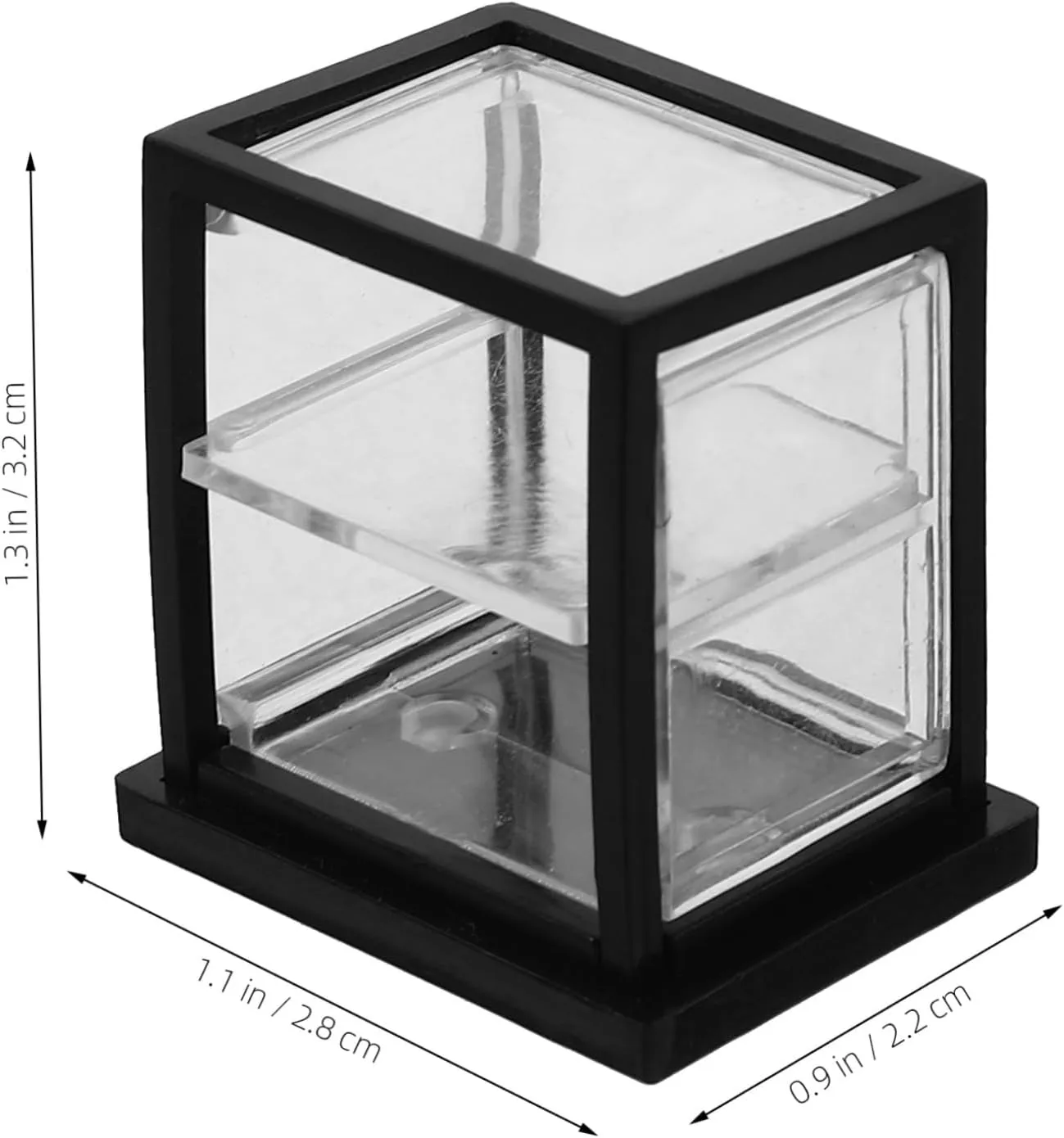 BESPORTBLE 4sets 3pcs Miniature Bakery Display Cabinet Double Layer Transparent Doll House Cupboard for Cake and Dessert Decoration Cute and Compact Dollhouse Bakery Model Showcase 3pcs*4