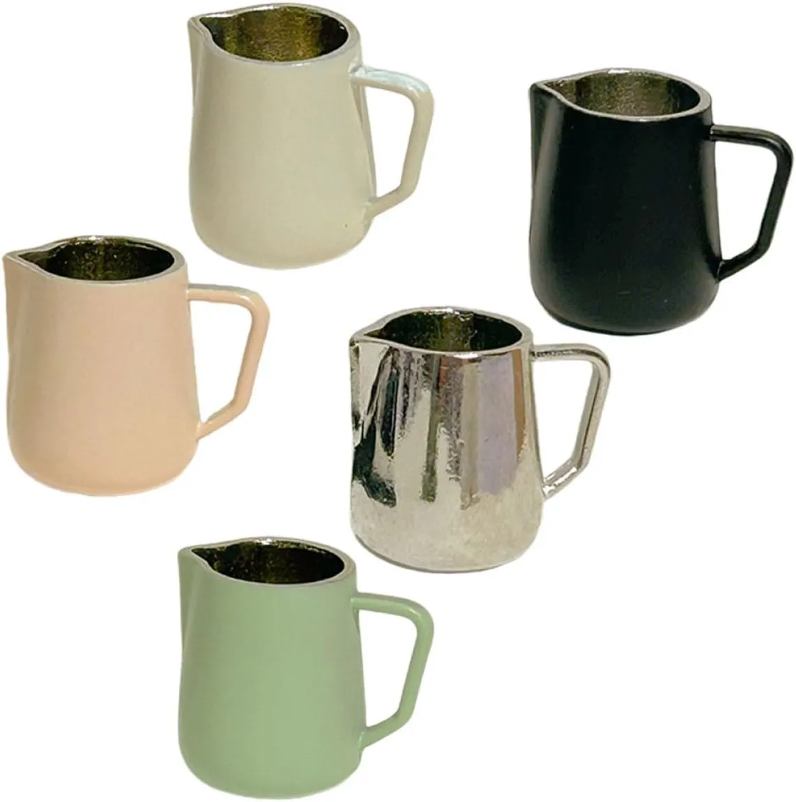 BESPORTBLE 4sets 5pcs Miniature Coffee Cups Tiny Espresso Jugs for Dollhouse Decor Almond and Natural Mini House Layout Props and Present Idea 5pcs*4