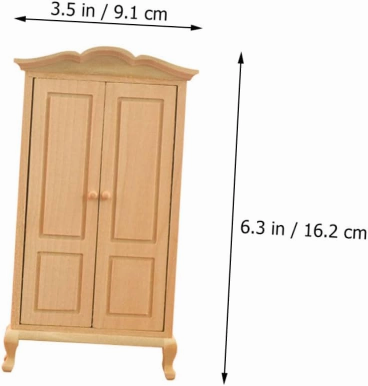 BESPORTBLE 2 Pcs Dollhouse Miniature Ornament Mini House Building Kit Miniature Wardrobe Model Cute Room Decor Wooden Mini House