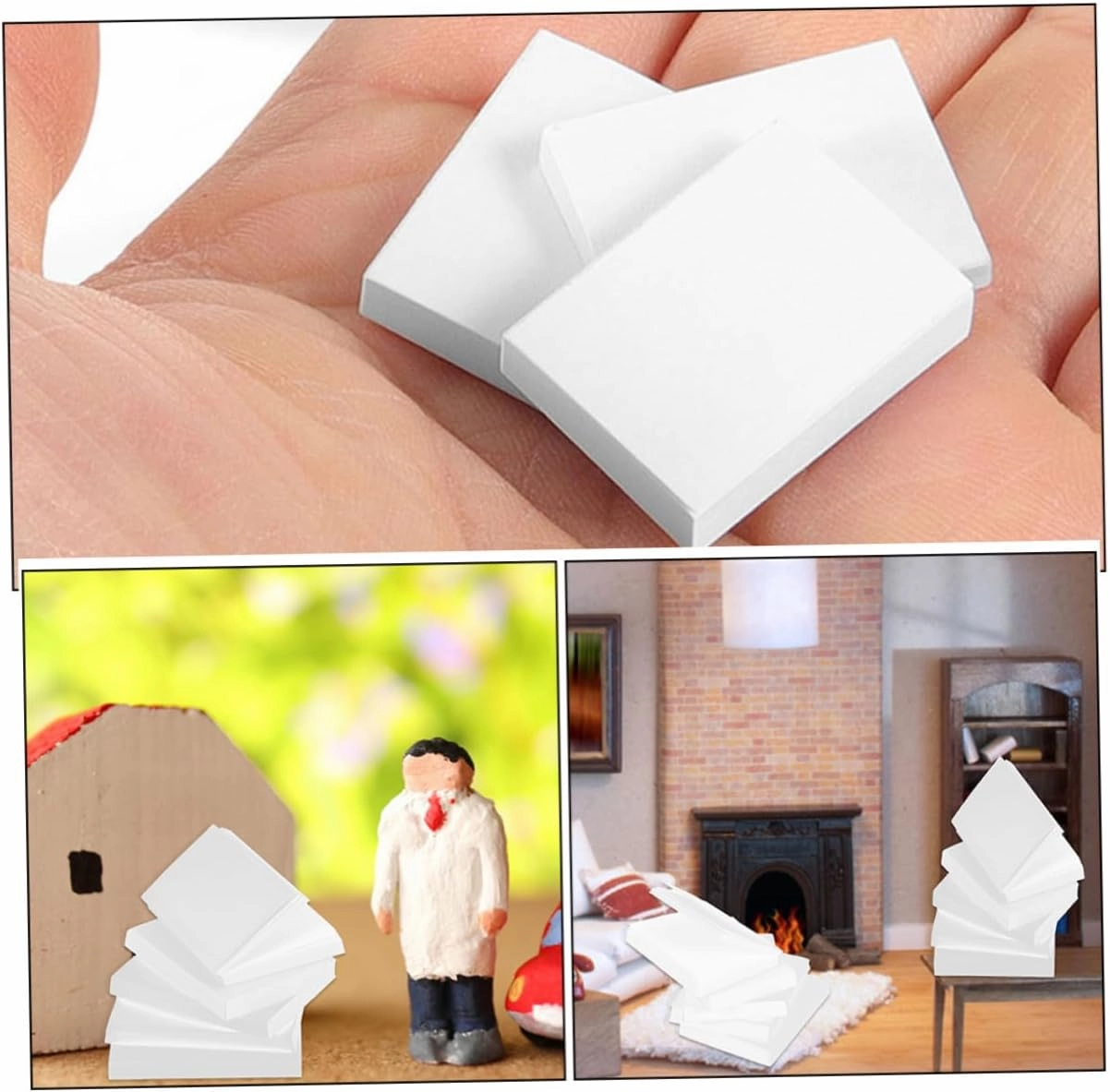 BESPORTBLE 3sets 60pcs Miniature Blank Books for Dollhouse DIY Decorative Tiny Book Accessories for Miniature Rooms for Study Scenes and Creative 60pcs*3