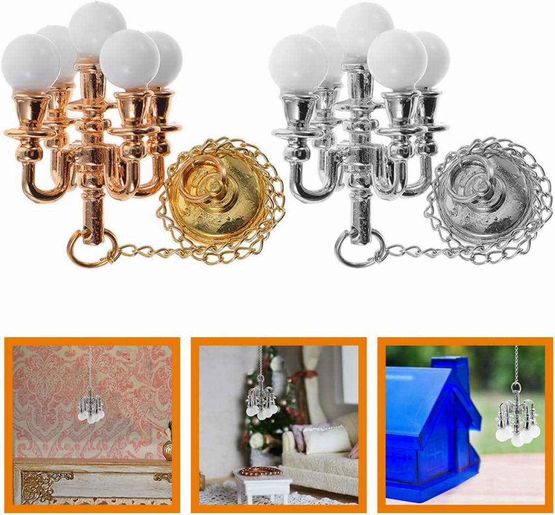 BESPORTBLE 4sets 2pcs Miniature Ceiling Lamp Decorative House Lamp for Dollhouse Mini Living Decor Safe and Design Present for Miniature 2pcs*4