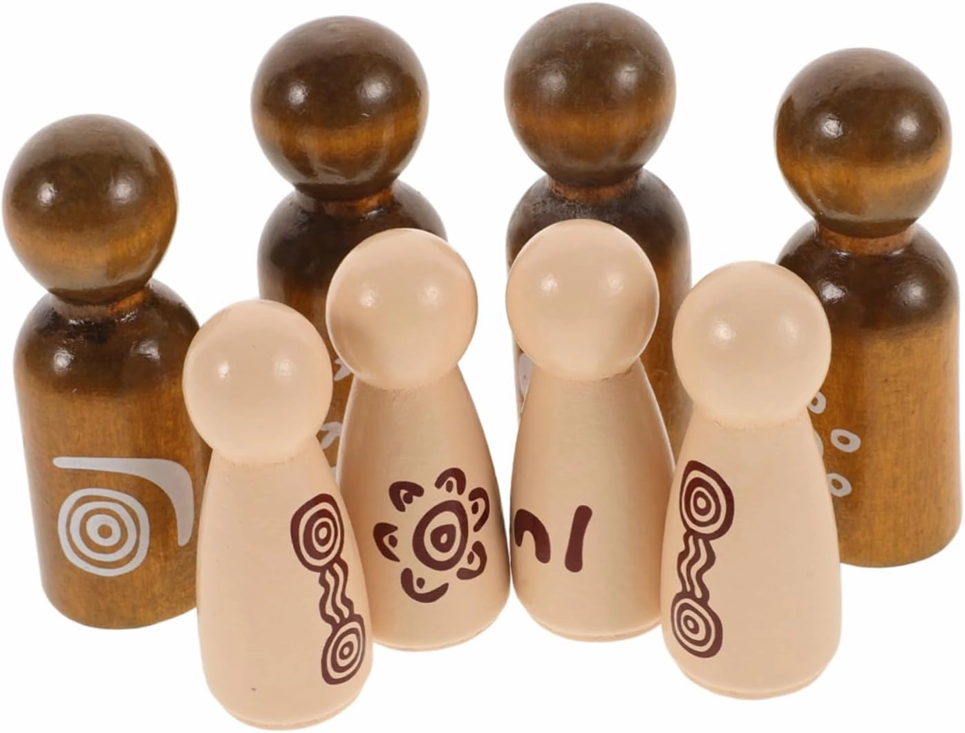 BESPORTBLE 8pcs Wooden Man Dollhouse Furniture Wooden Wood Peg Dolls Halloween Dolls Puppet Making Kit People Halloween Miniatures Peg People Puppet Making Kit for Wood