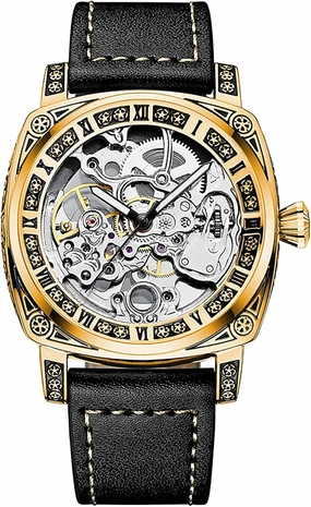 BESTKANG Mens Automatic Watch Skeleton Self Winding Watch Waterproof Luminous Luxury Dress Wrist Watches