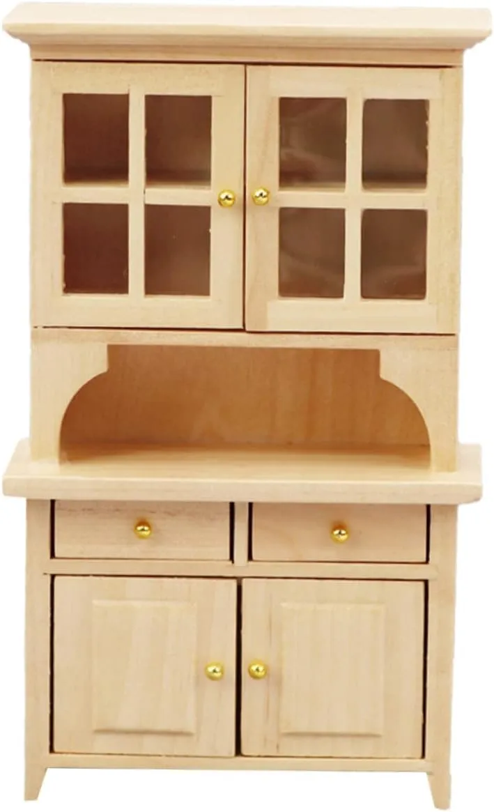BESTonZON 1pc Mini Bookcase Dollhouse Furniture Kitchen Cabinet for Scale Dollhouse Compact Miniature Decor for Boys and Girls Rooms Photography Props